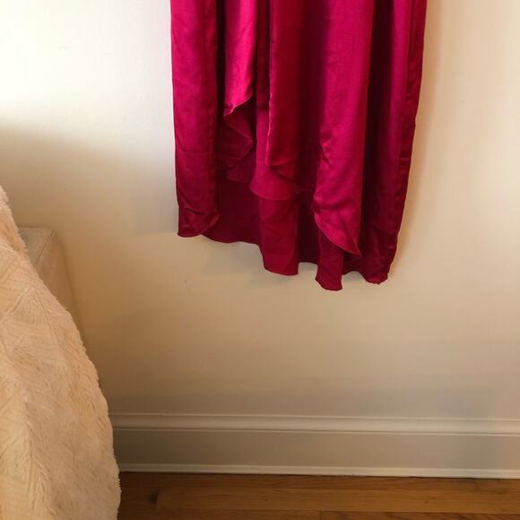 Equipment Asida Asymmetric Satin Dress in Amaranth - Picture 3 of 7